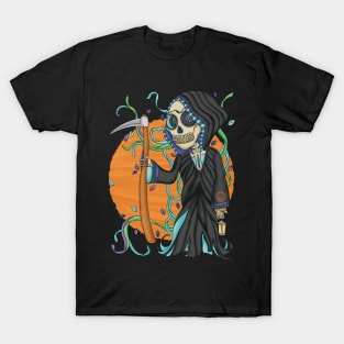 Cute Skeleton- Día De Los Muertos - Halloween - Grim Reaper T-Shirt